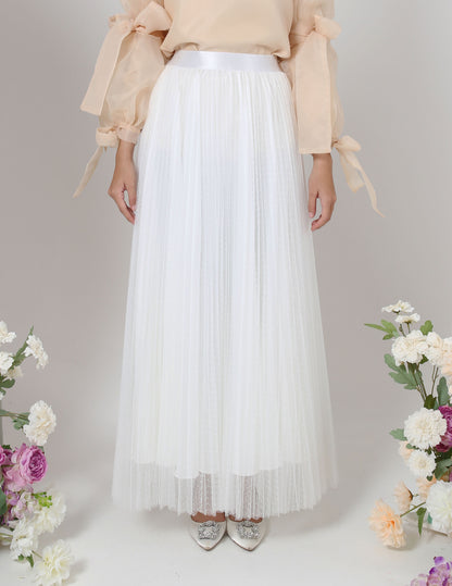 MINOR DEFECT TUTU PLEATED DOT SKIRT (WHITE)