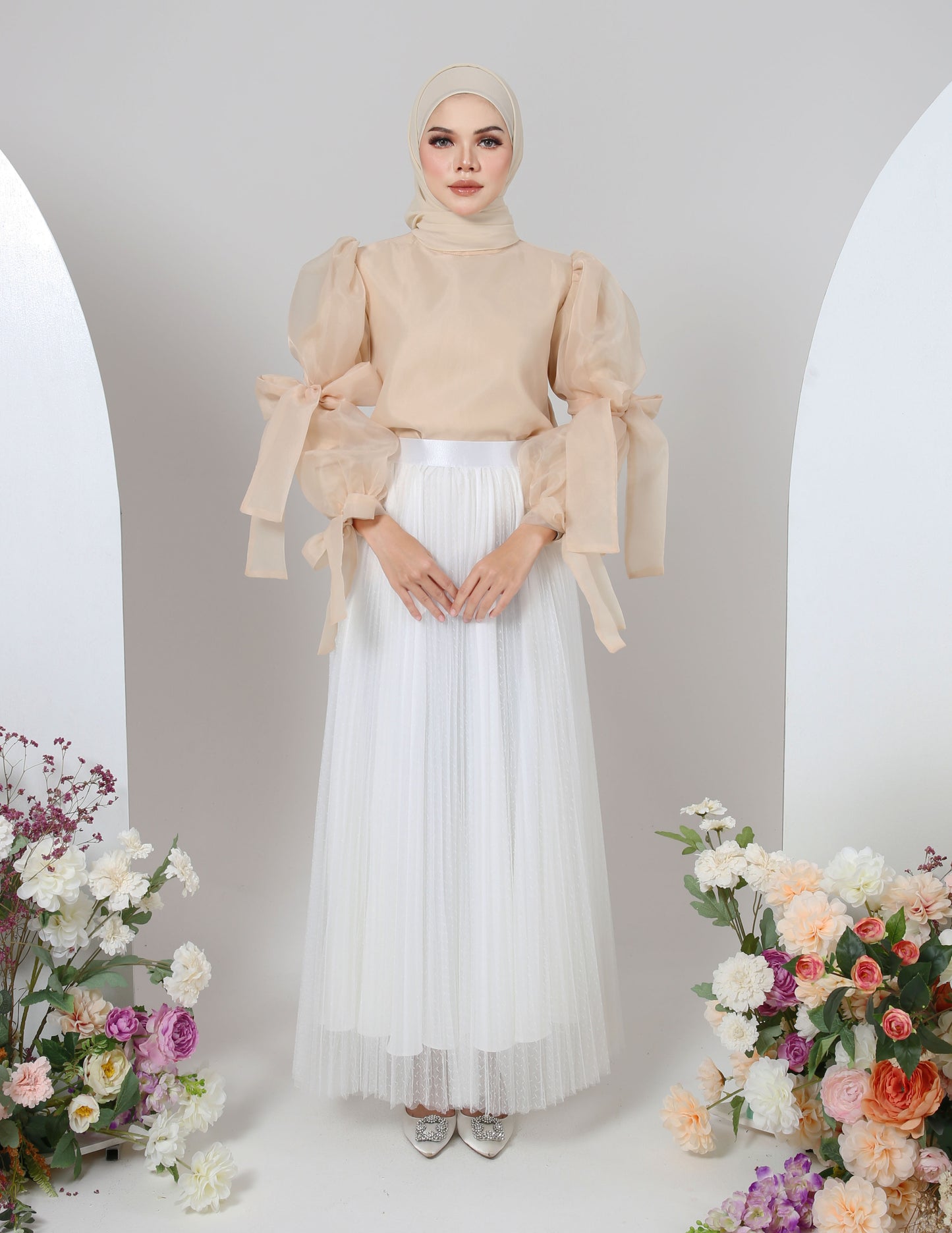 MINOR DEFECT TUTU PLEATED DOT SKIRT (WHITE)