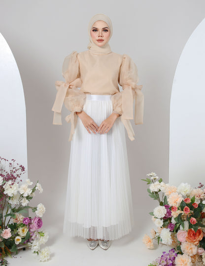 MINOR DEFECT TUTU PLEATED DOT SKIRT (WHITE)