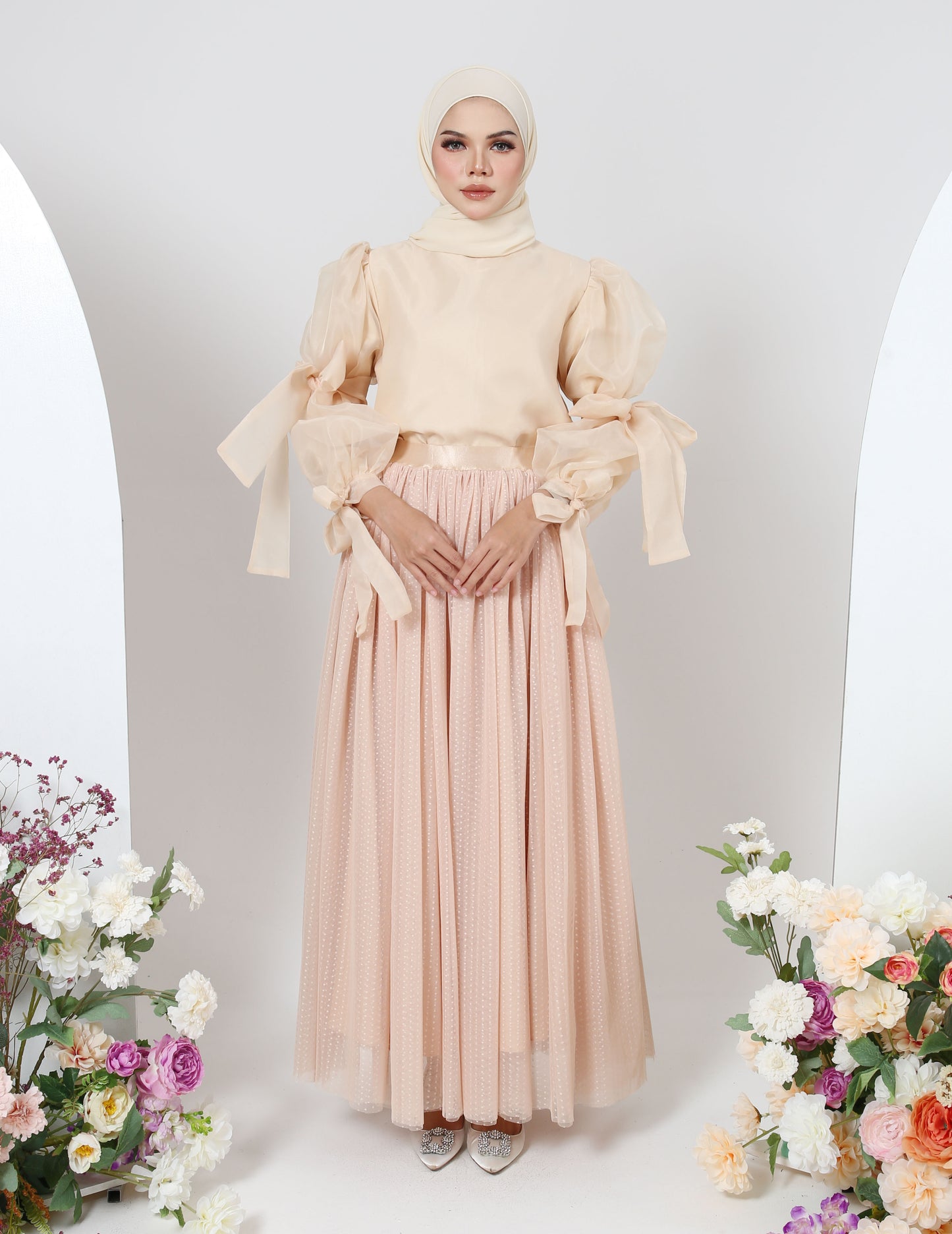 MINOR DEFECT TUTU DOT SKIRT (NUDE)