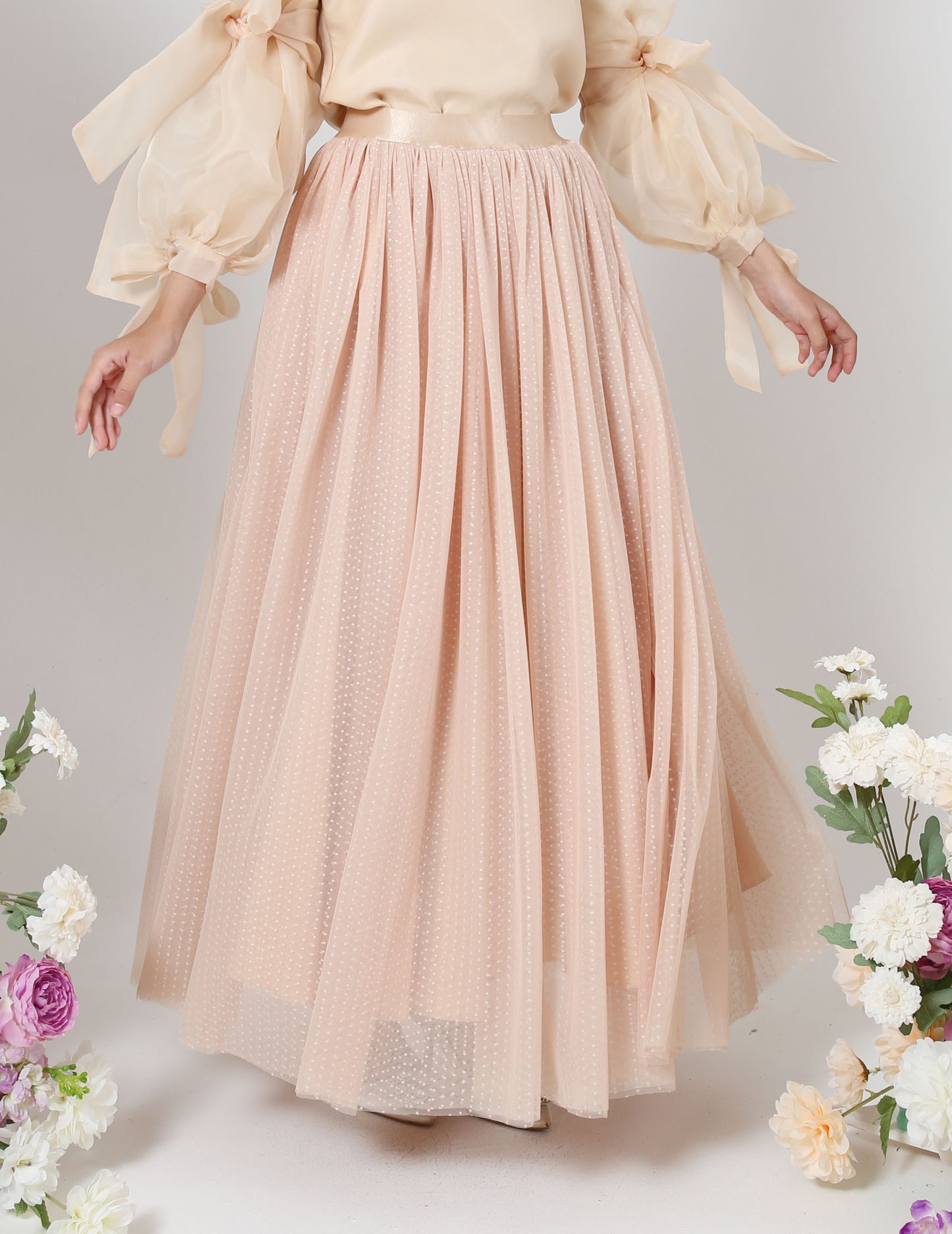 MINOR DEFECT TUTU DOT SKIRT (NUDE)