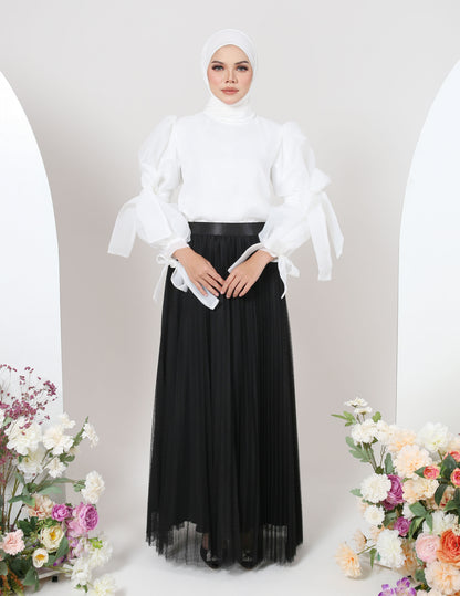 MINOR DEFECT TUTU PLEATED DOT SKIRT (BLACK)