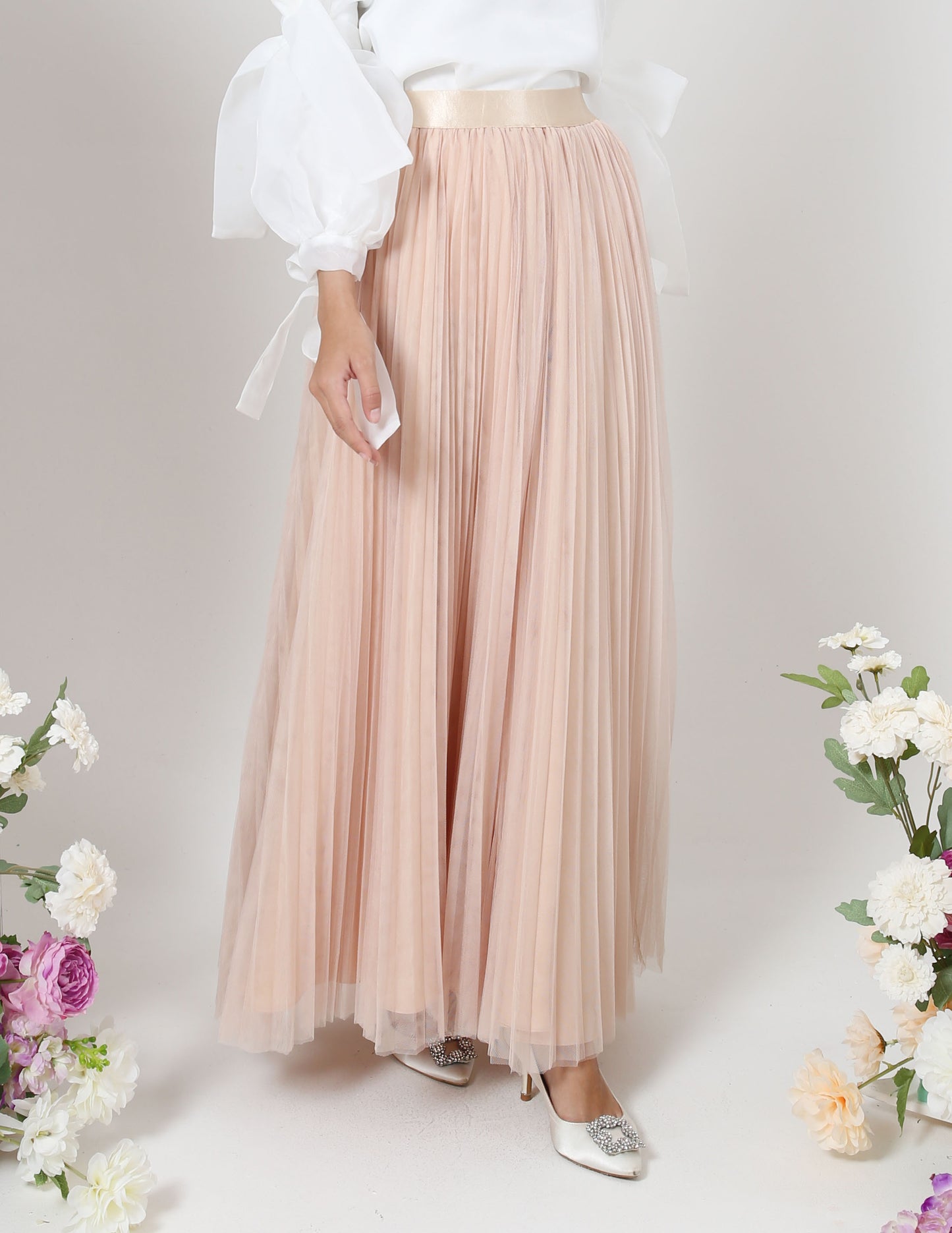 MINOR DEFECT TUTU PLEATED SKIRT (NUDE)