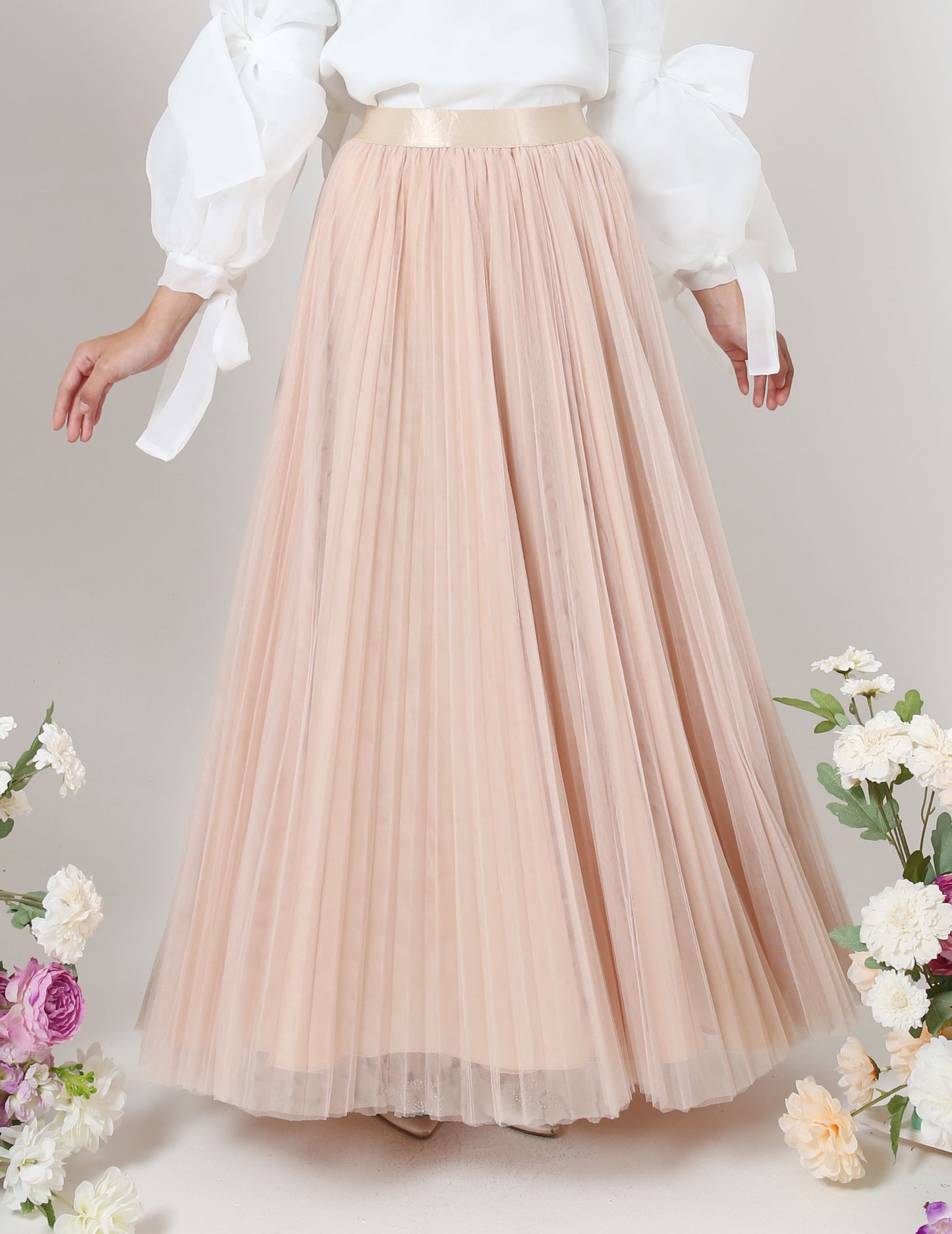 MINOR DEFECT TUTU PLEATED SKIRT (NUDE)