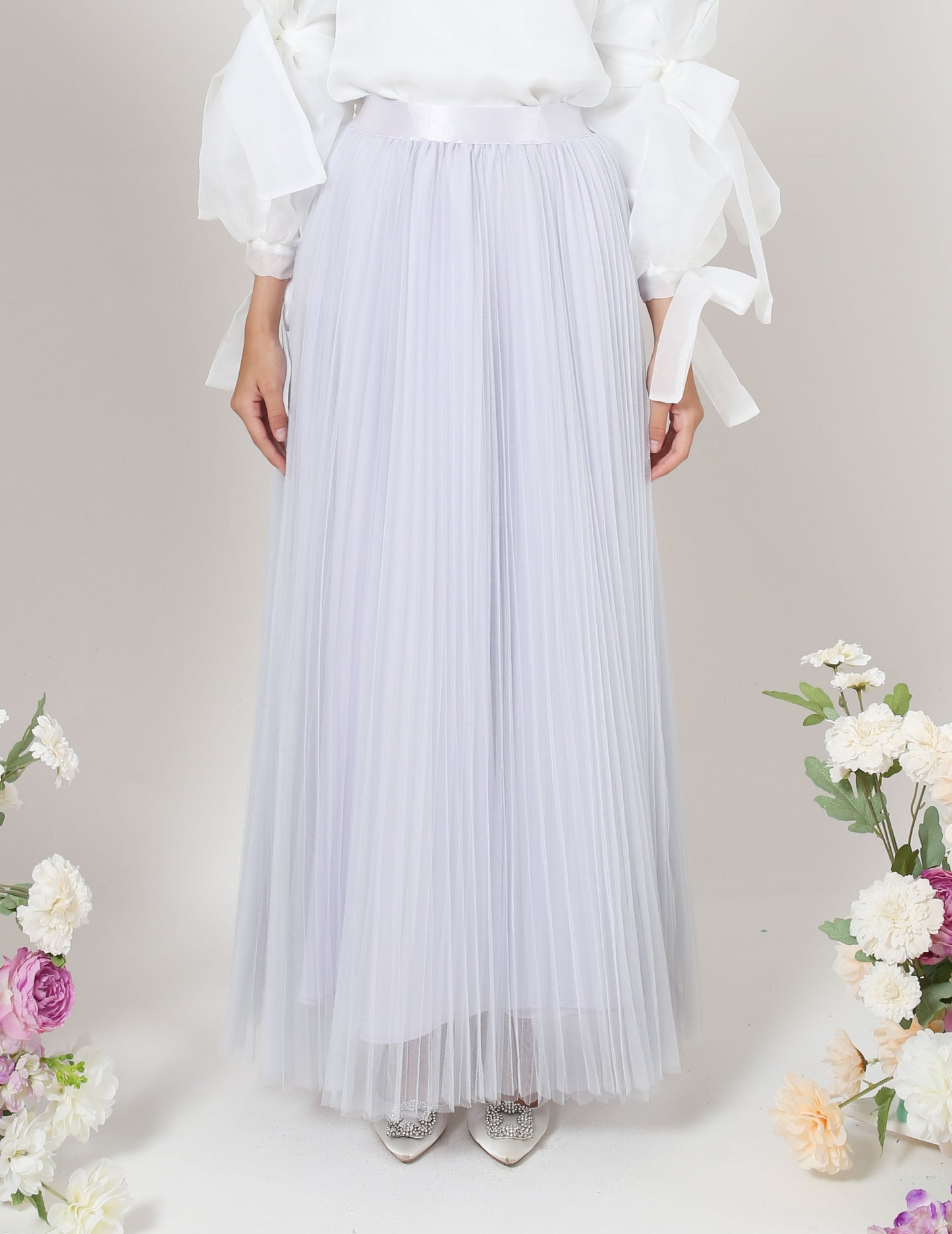 MINOR DEFECT TUTU PLEATED SKIRT (GREY)