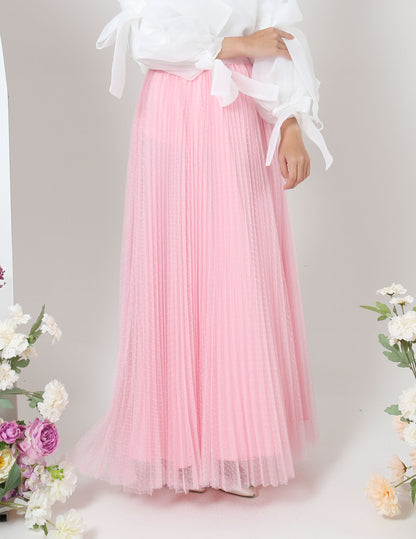 MINOR DEFECT TUTU PLEATED DOT SKIRT (PINK)
