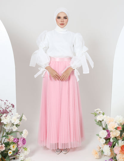 MINOR DEFECT TUTU PLEATED DOT SKIRT (PINK)