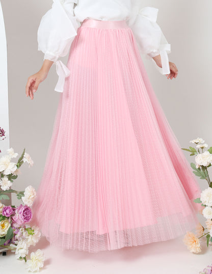 MINOR DEFECT TUTU PLEATED DOT SKIRT (PINK)