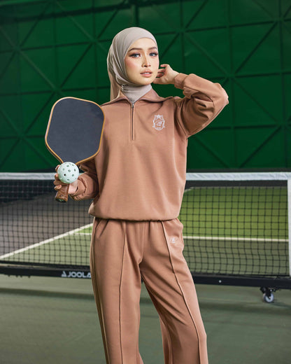 VALERY HALF-ZIP JUMPER (BROWN)