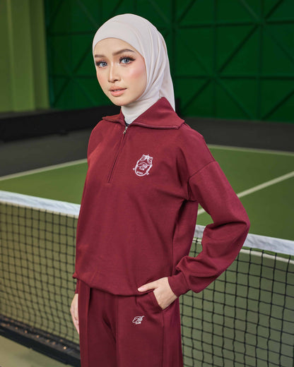 MINOR DEFECT VALERY HALF-ZIP JUMPER (BURGUNDY)