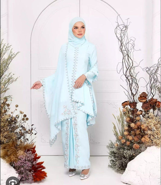 MINOR DEFECT TAHIRA KEBAYA EXTRASIZE (AQUA BLUE)