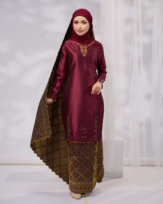 MAHSURI VEIL (BURGUNDY)