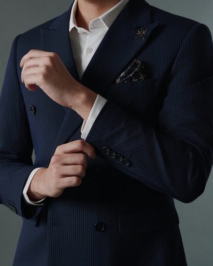THE KINGSLEY DOUBLE BREASTED SUIT (NAVY BLUE)