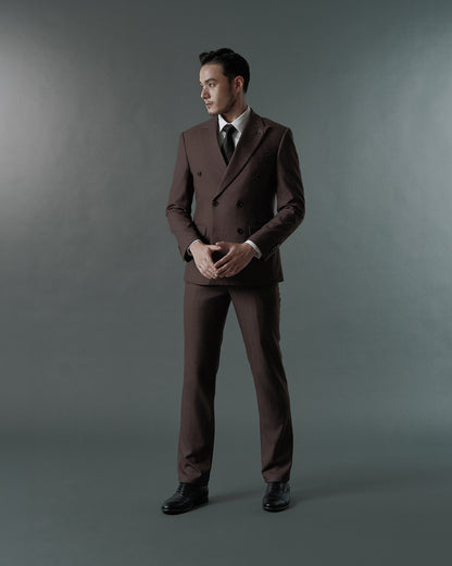 THE REGENT DOUBLE BREASTED SUIT (ASH BROWN)