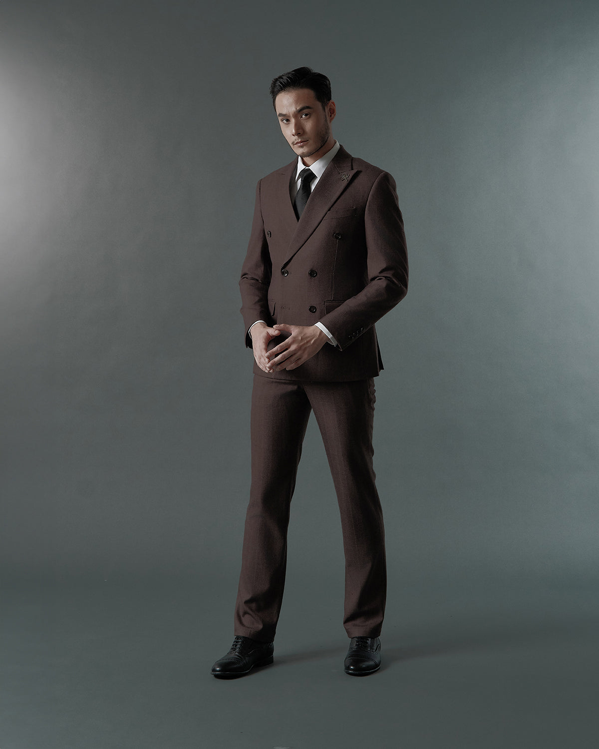 THE REGENT DOUBLE BREASTED SUIT (ASH BROWN)