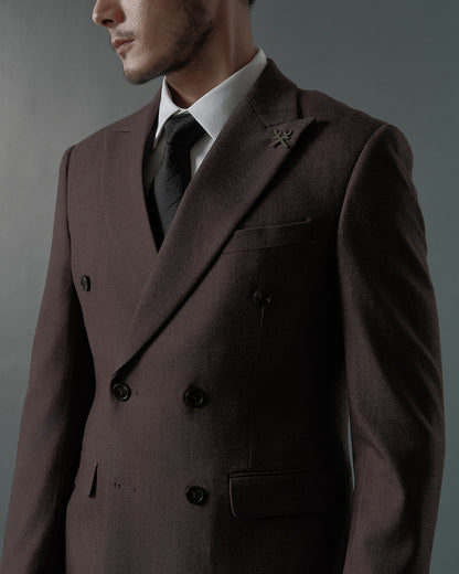 THE REGENT DOUBLE BREASTED SUIT (ASH BROWN)