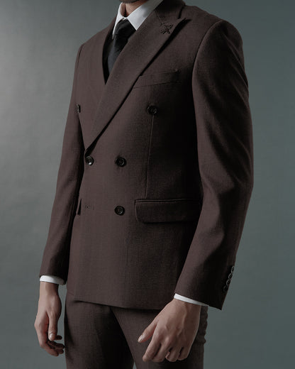 THE REGENT DOUBLE BREASTED SUIT (ASH BROWN)