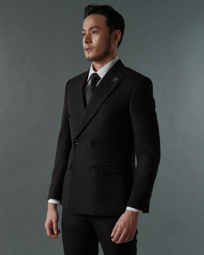 THE REGENT DOUBLE BREASTED SUIT (BLACK)