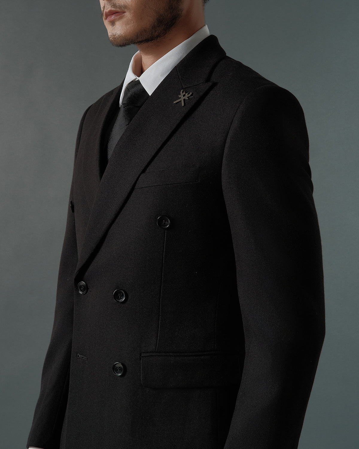 THE REGENT DOUBLE BREASTED SUIT (BLACK)