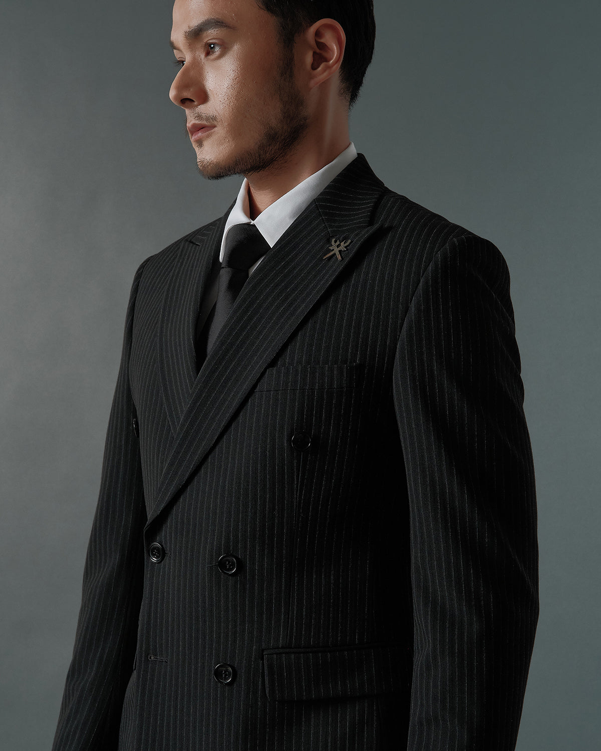 THE DOMINIC DOUBLE BREASTED SUIT (BLACK)
