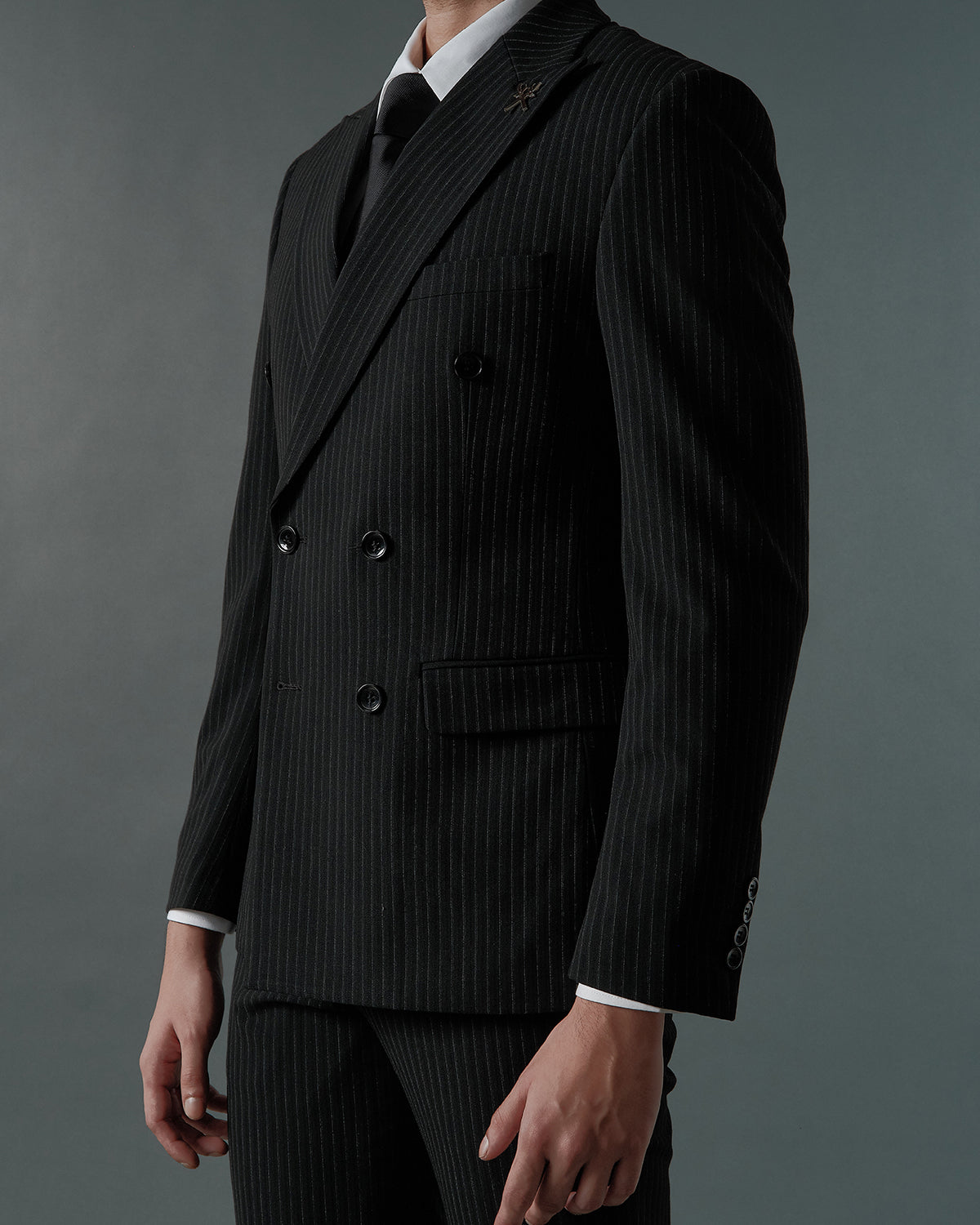 THE DOMINIC DOUBLE BREASTED SUIT (BLACK)
