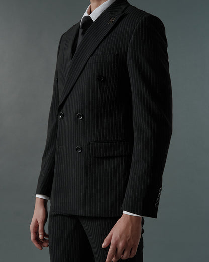 THE DOMINIC DOUBLE BREASTED SUIT (BLACK)