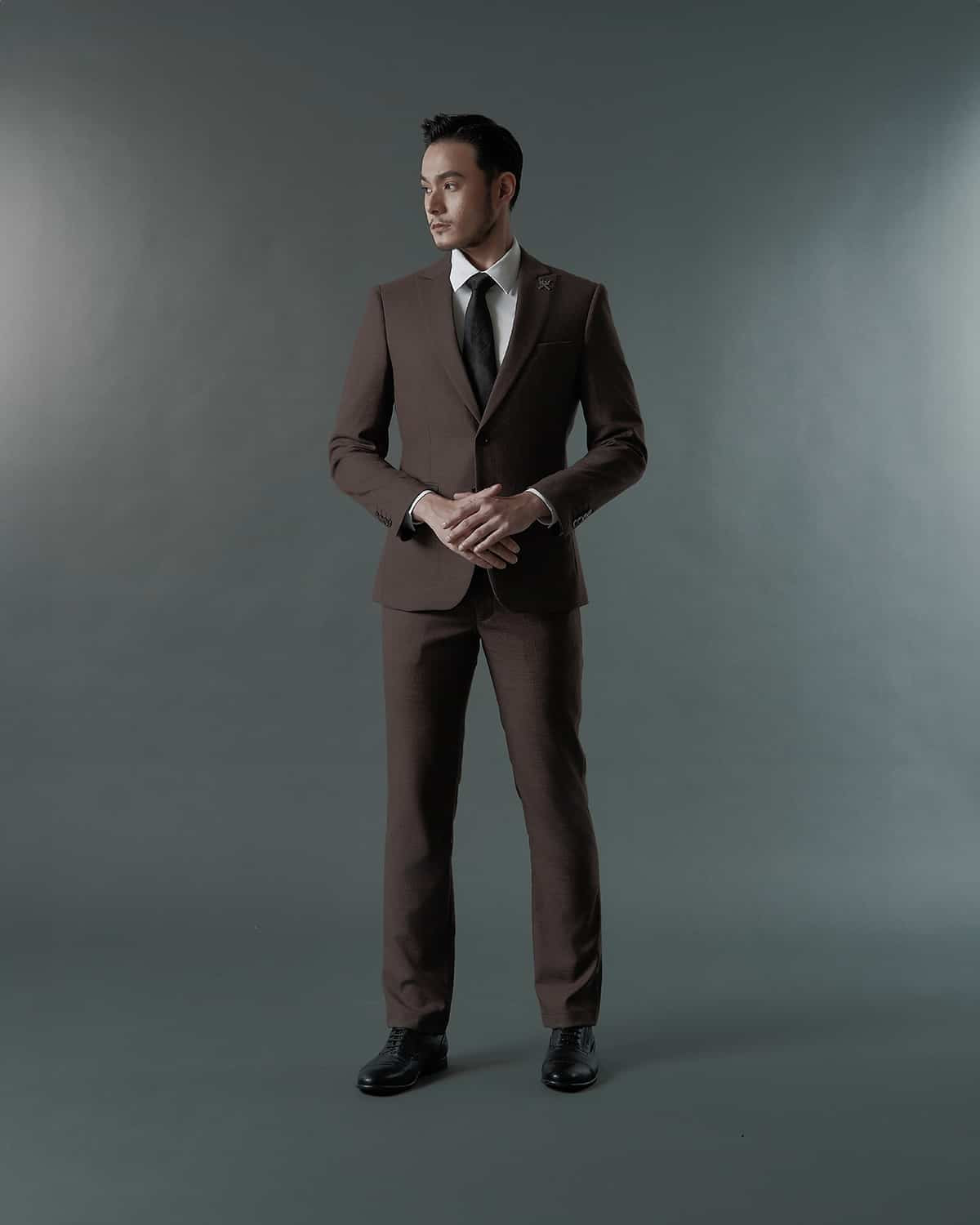 THE ARTHUR SINGLE BREASTED SUIT (ASH BROWN)