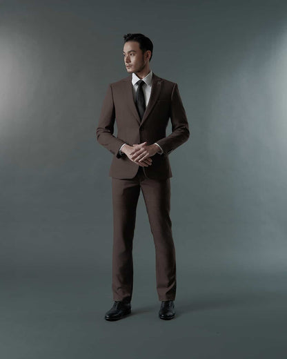 THE ARTHUR SINGLE BREASTED SUIT (ASH BROWN)