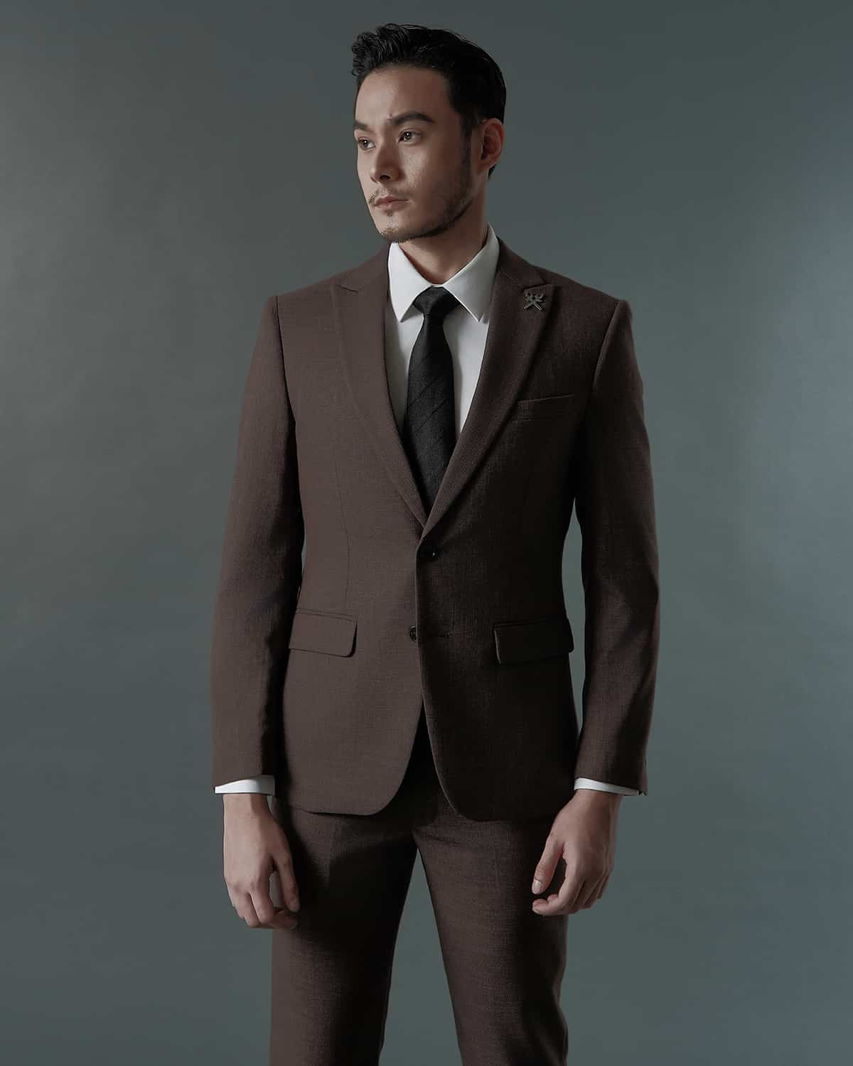 THE ARTHUR SINGLE BREASTED SUIT (ASH BROWN)