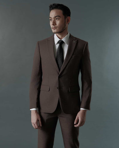 THE ARTHUR SINGLE BREASTED SUIT (ASH BROWN)