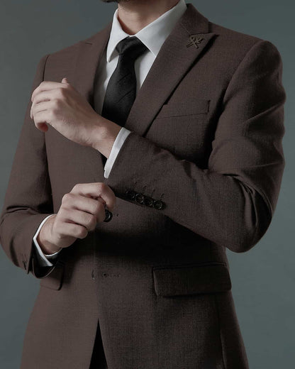 THE ARTHUR SINGLE BREASTED SUIT (ASH BROWN)