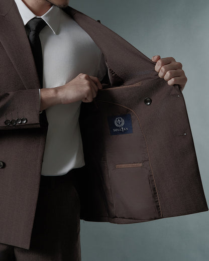 THE REGENT DOUBLE BREASTED SUIT (ASH BROWN)