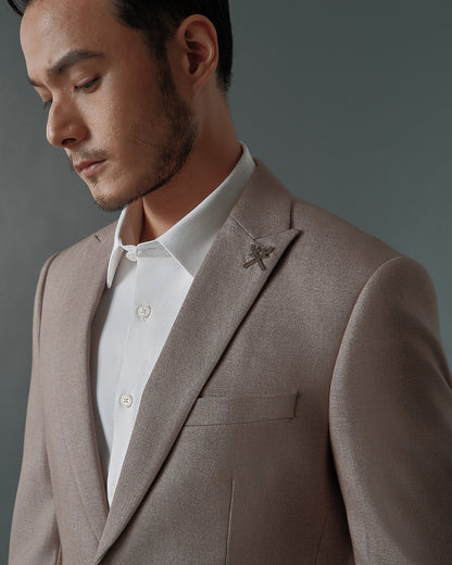 THE ALDEN SINGLE BREASTED SUIT (ALMOND BEIGE)