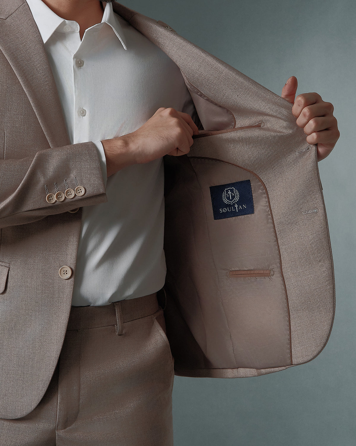 THE ALDEN SINGLE BREASTED SUIT (ALMOND BEIGE)