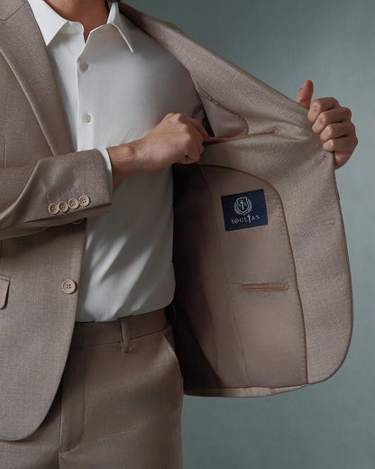 THE ALDEN SINGLE BREASTED SUIT (ALMOND BEIGE)
