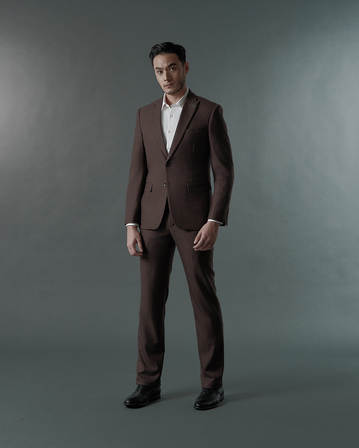 THE ALDEN SINGLE BREASTED SUIT (ASH BROWN)