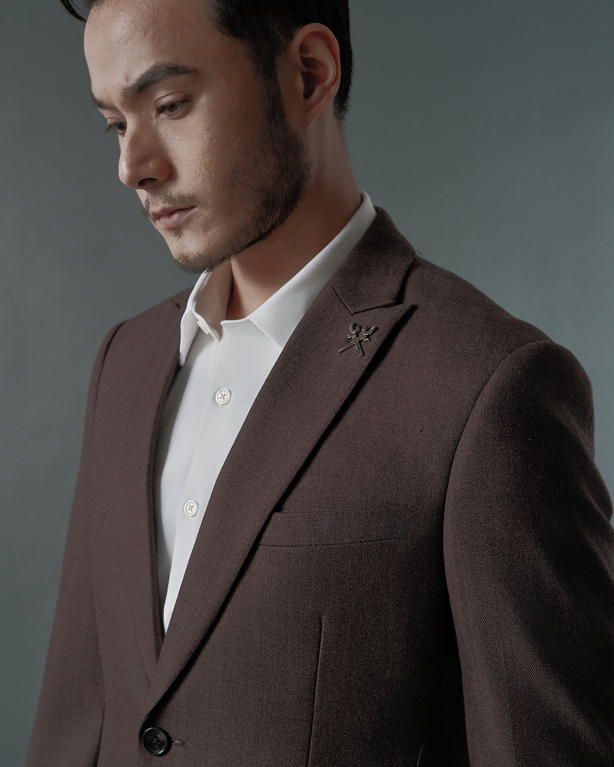 THE ALDEN SINGLE BREASTED SUIT (ASH BROWN)
