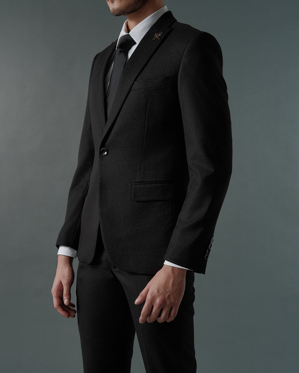 THE SAVILE SINGLE BREASTED SUIT (BLACK)