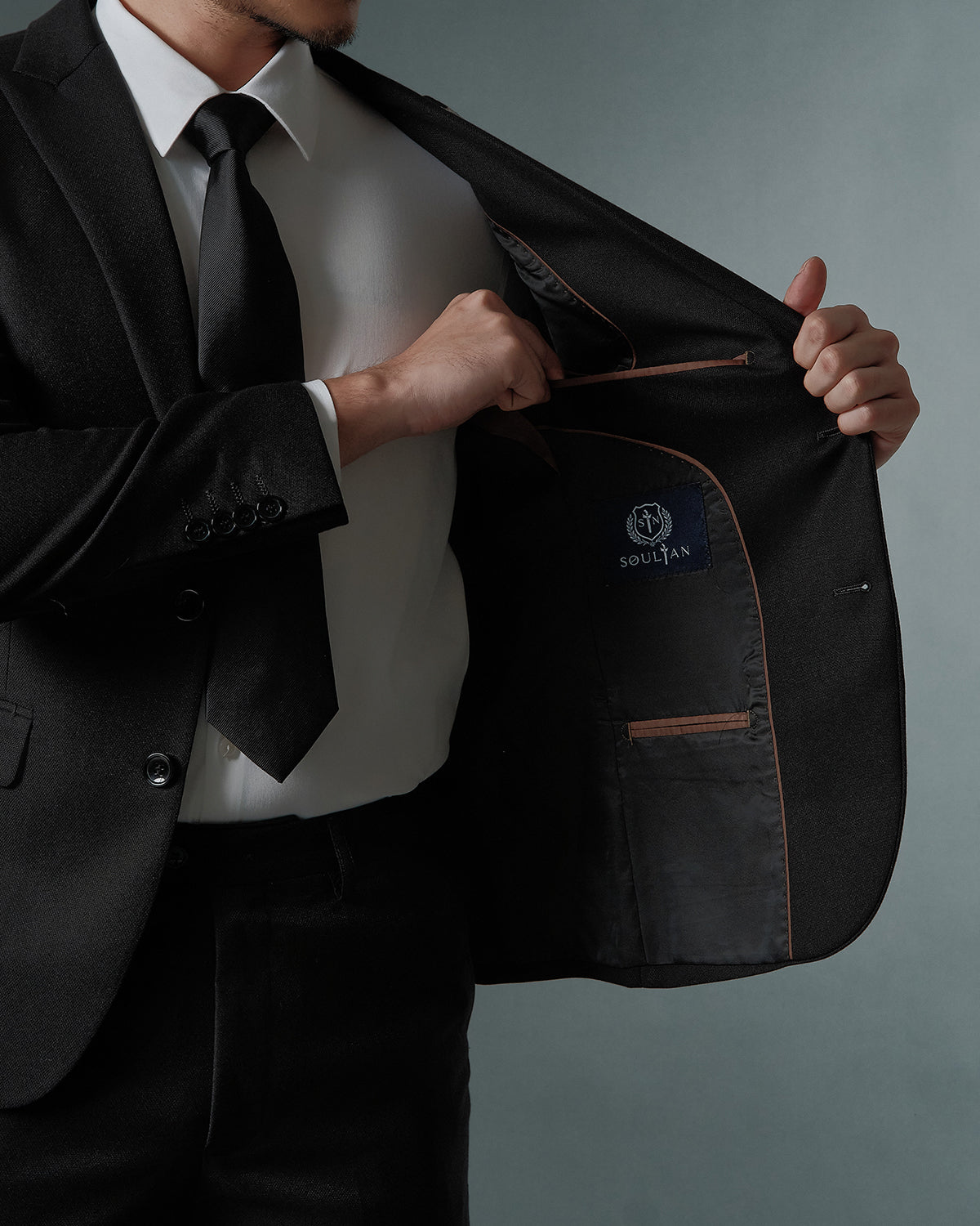 THE SAVILE SINGLE BREASTED SUIT (BLACK)