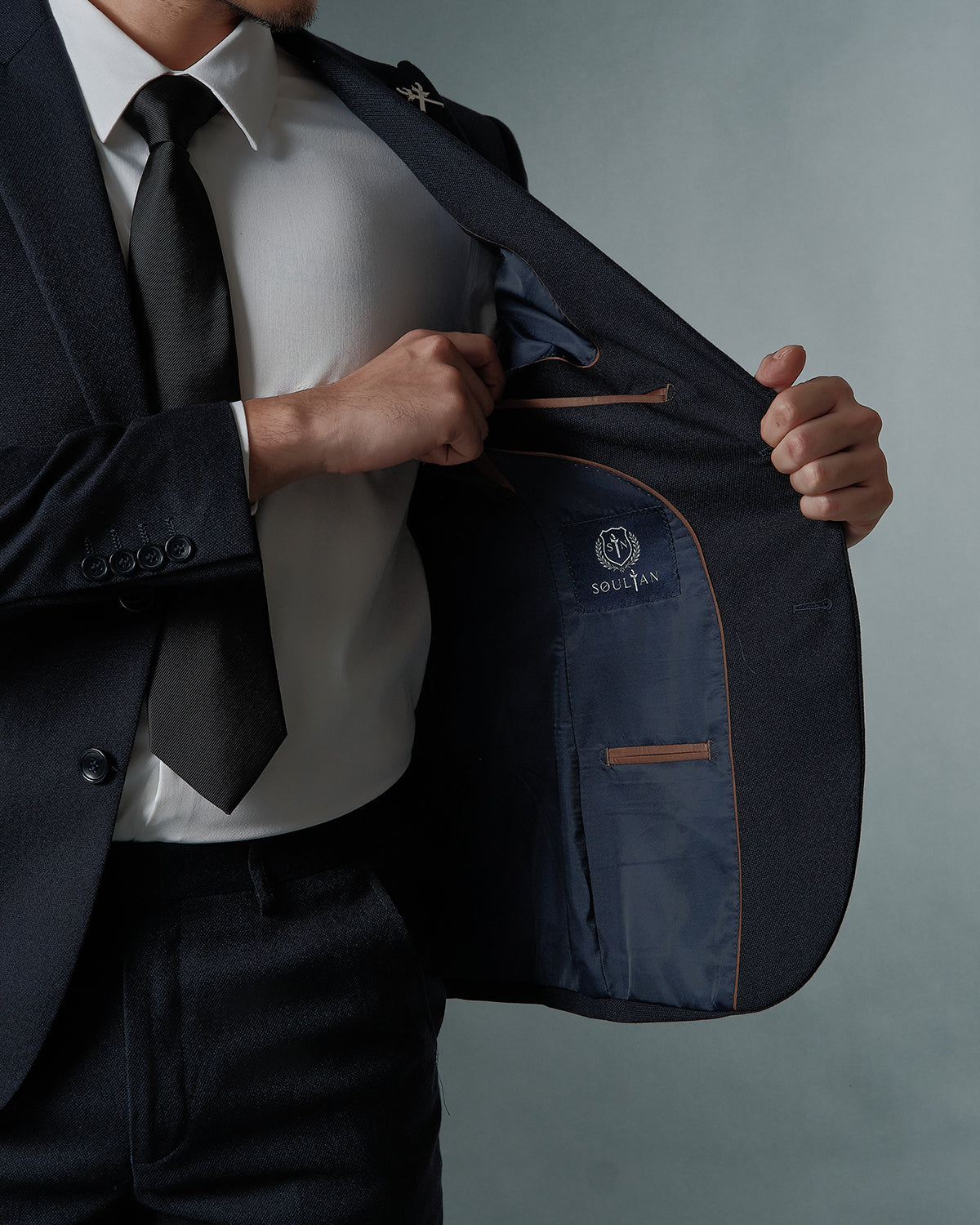 THE SAVILE SINGLE BREASTED SUIT (DARK BLUE)
