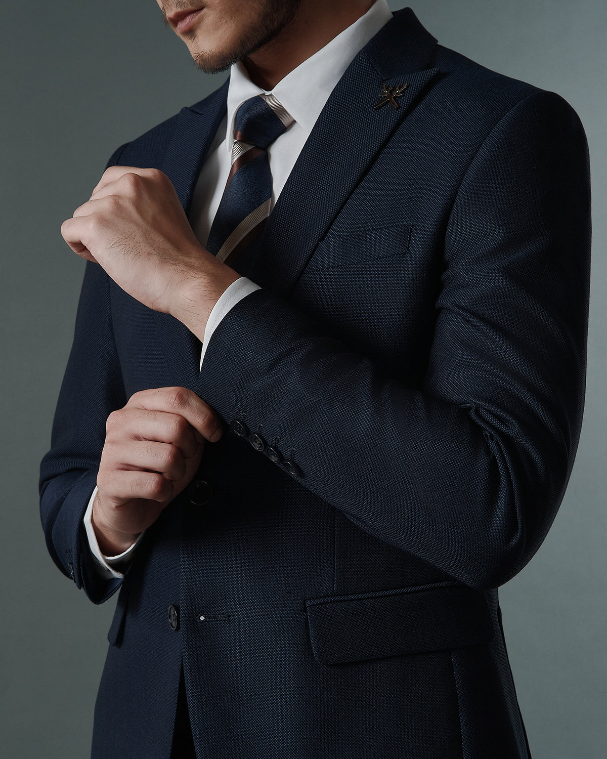 THE SINCLAIR SINGLE BREASTED SUIT (NAVY BLUE)