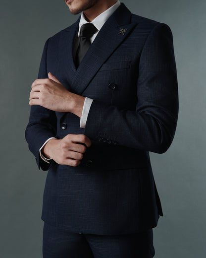 THE WINDSOR DOUBLE BREASTED SUIT (NAVY BLUE)