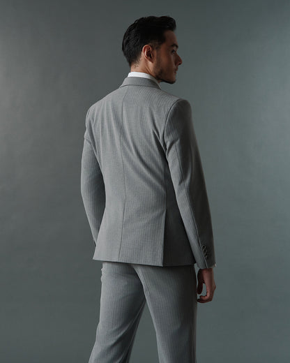 THE DOMINIC DOUBLE BREASTED SUIT (SILVER GREY)