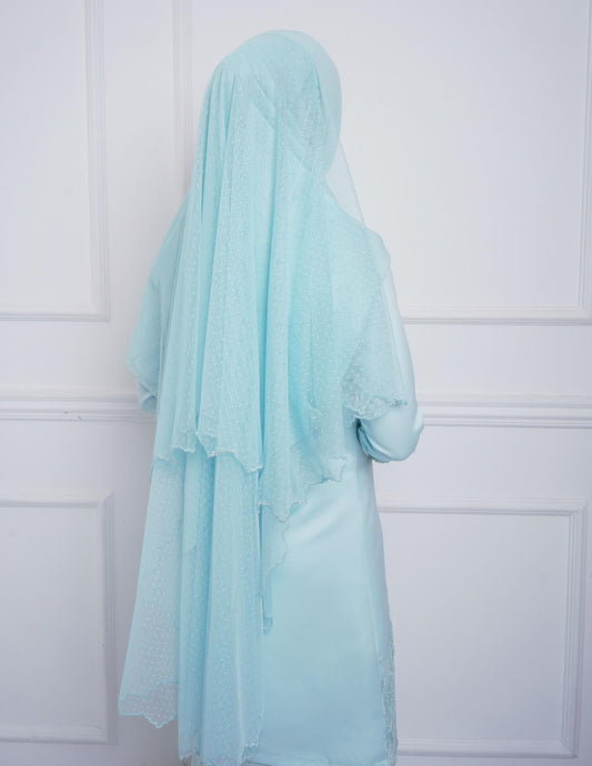 VEIL POLKA DOT EMBROIDERY CODE A09 (BABY BLUE)