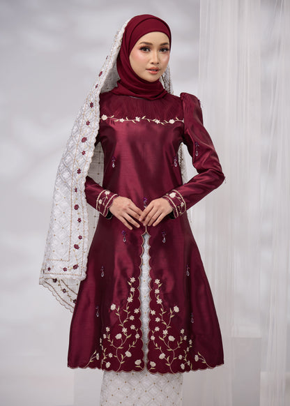 ALANNA KURUNG (BURGUNDY)