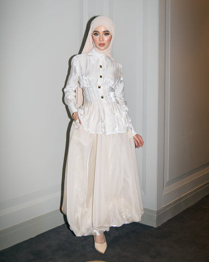 MINOR DEFECT ALICE PLEATED PEPLUM (OFF WHITE)