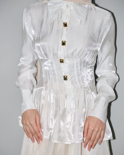 MINOR DEFECT ALICE PLEATED PEPLUM (OFF WHITE)