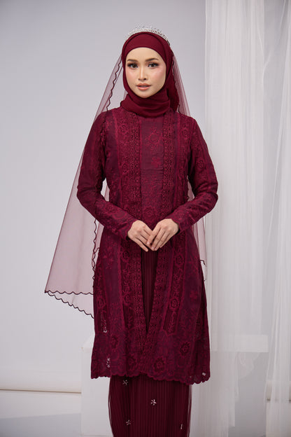 MINOR DEFECT AZURA DRESS (BURGUNDY)