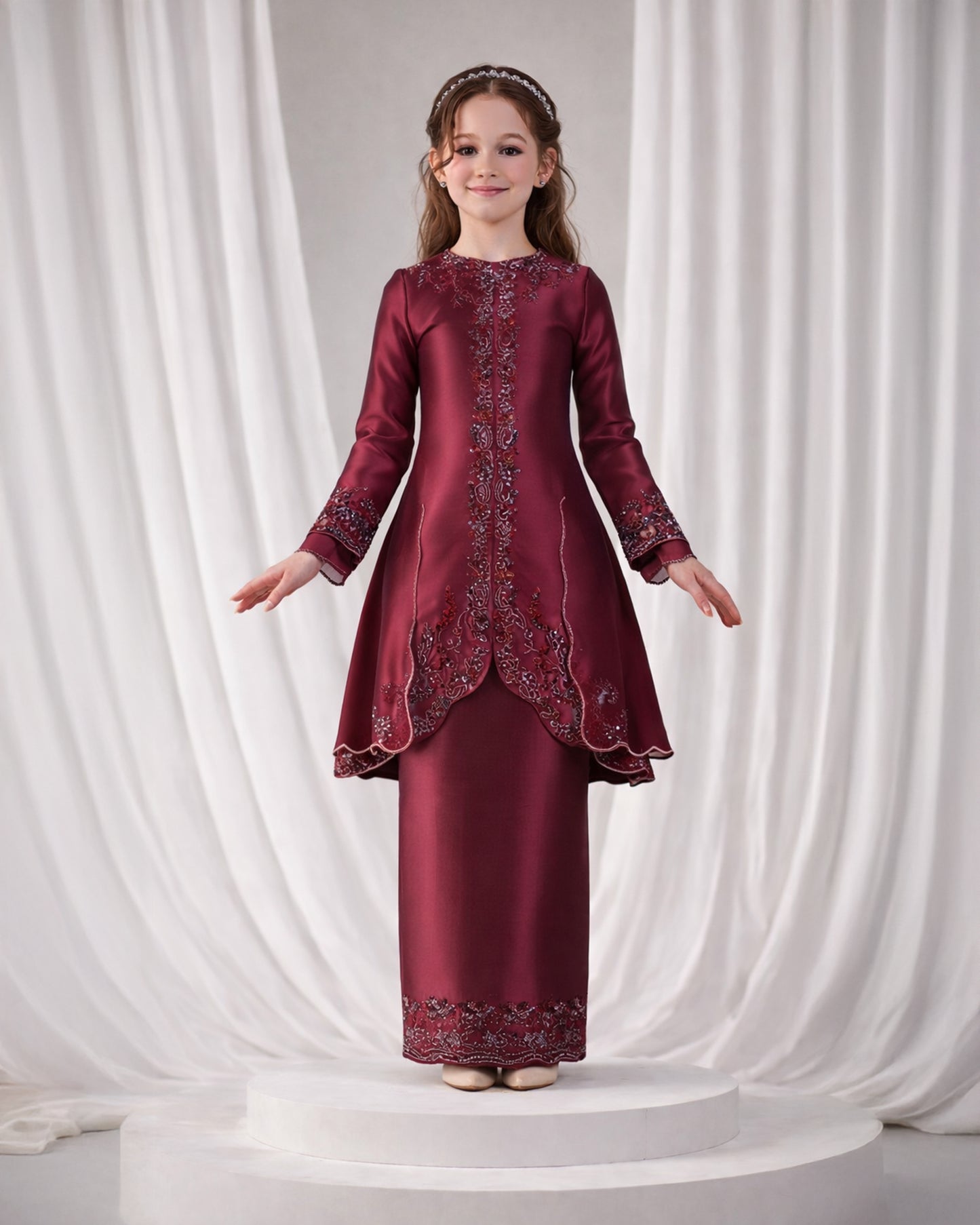 NIARA KURUNG KIDS (BURGUNDY)