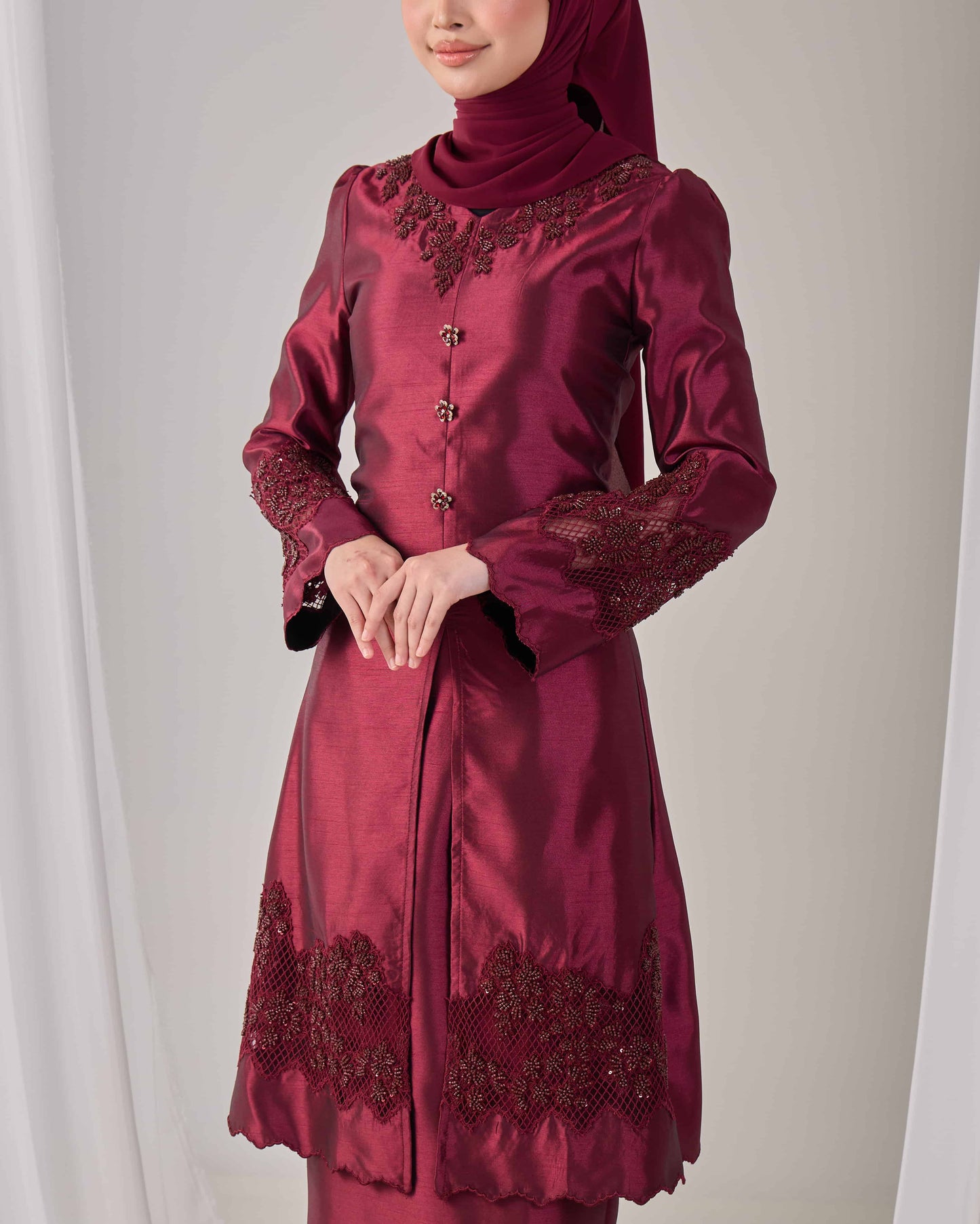 SERAYA KURUNG (BURGUNDY)